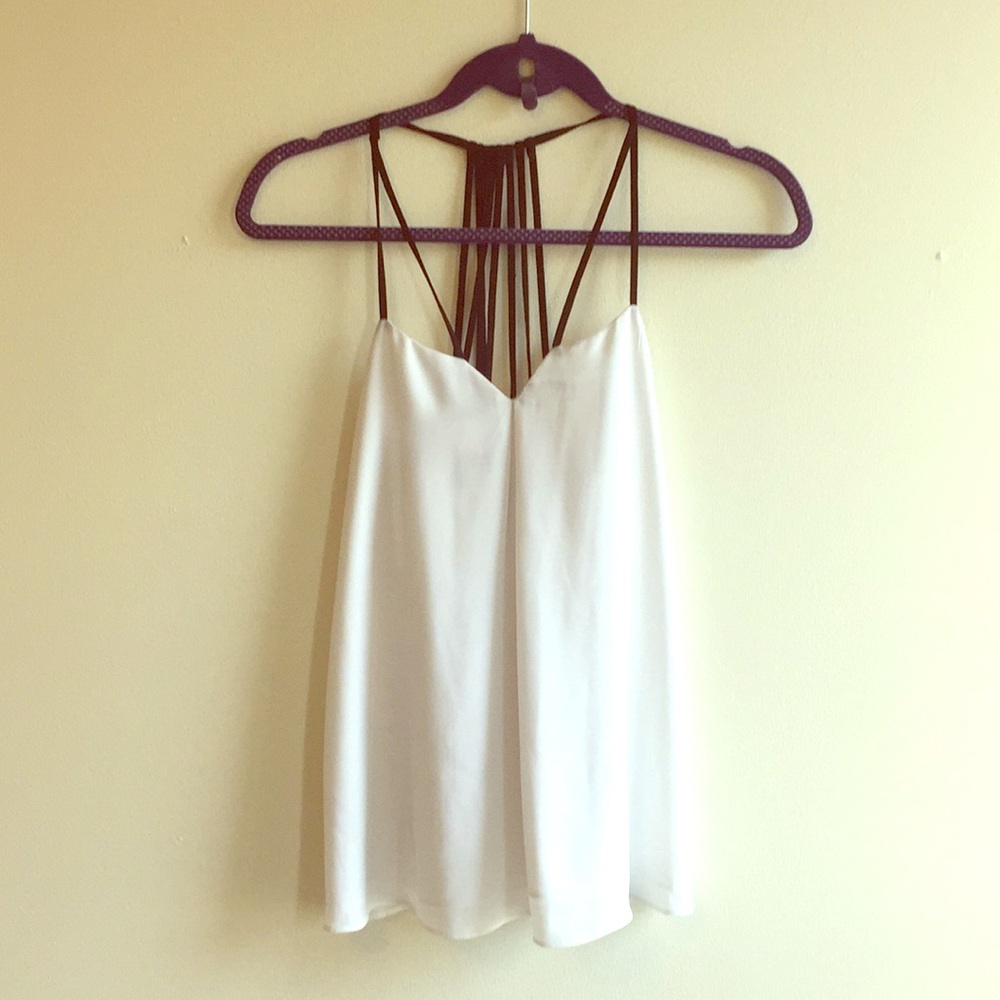 White Sleeveless blouse with strappy back